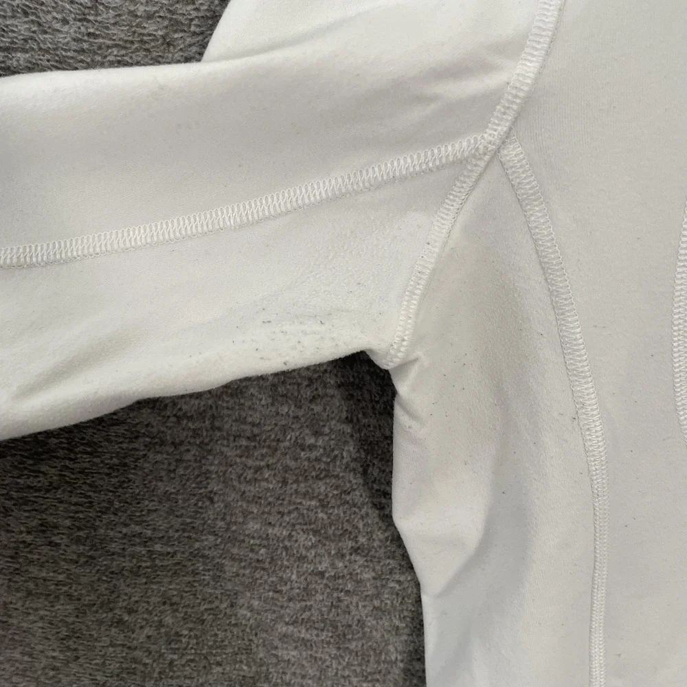 Lululemon Jacket Womens 10 White Gray Full Zip Thumbholes Track Define Yoga